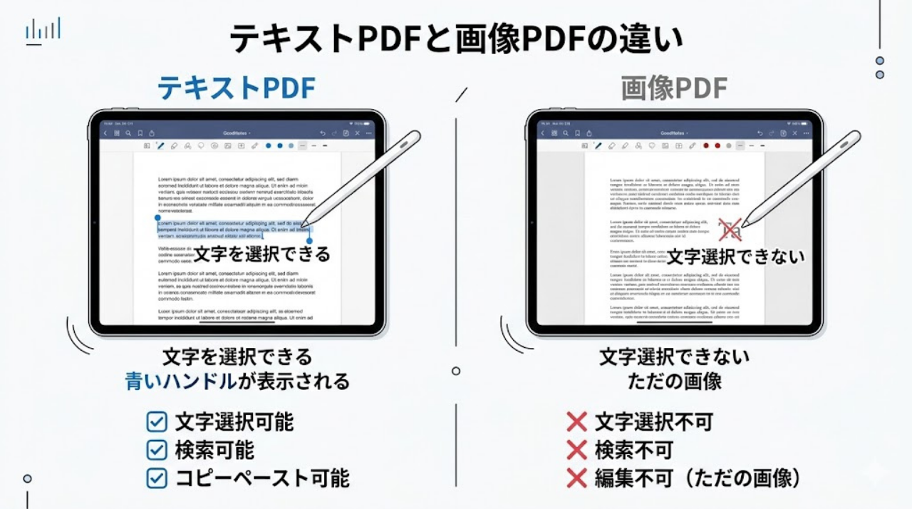 テキストPDFと画像PDFの違い