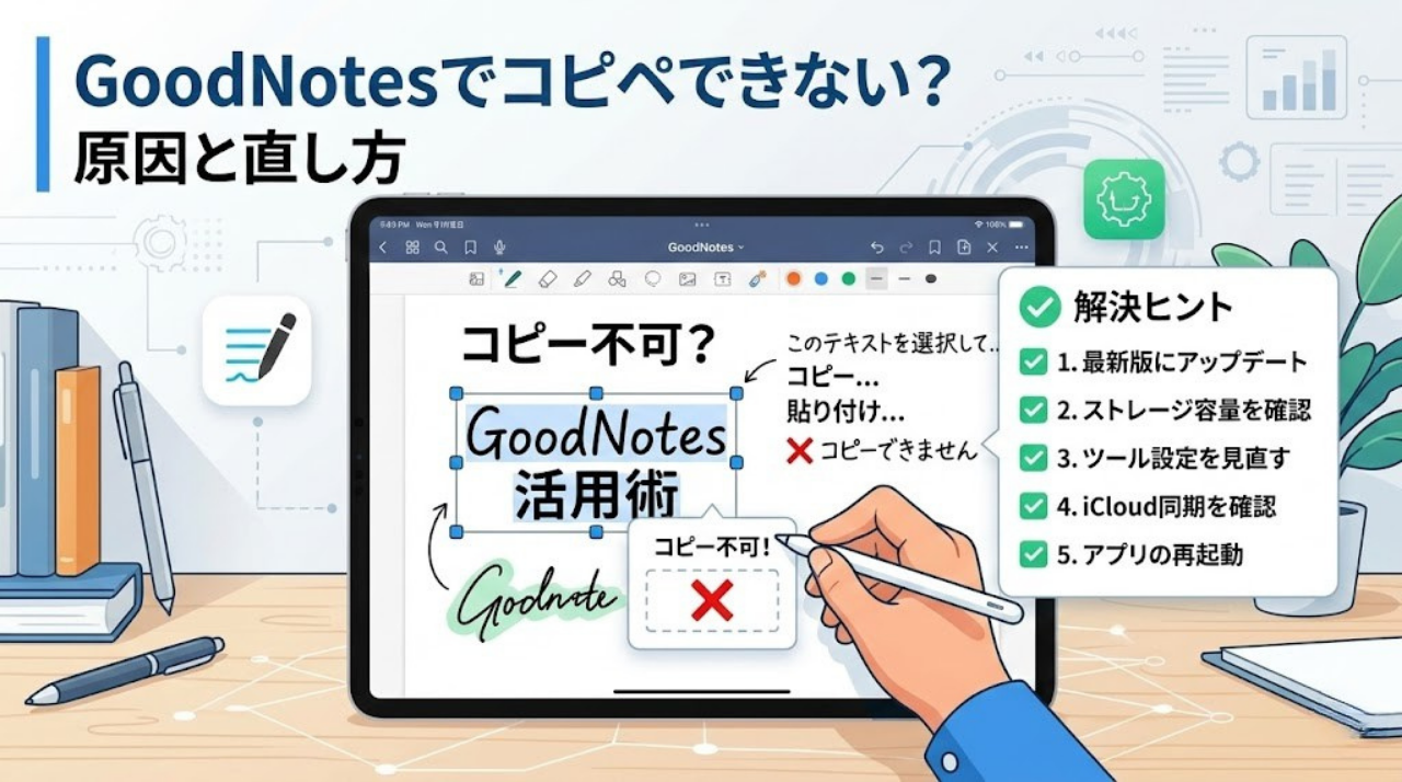 GoodNotesでコピペできないトラブルの原因と解決方法