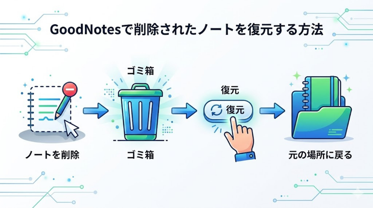 GoodNotesで削除したノートをゴミ箱から復元する手順