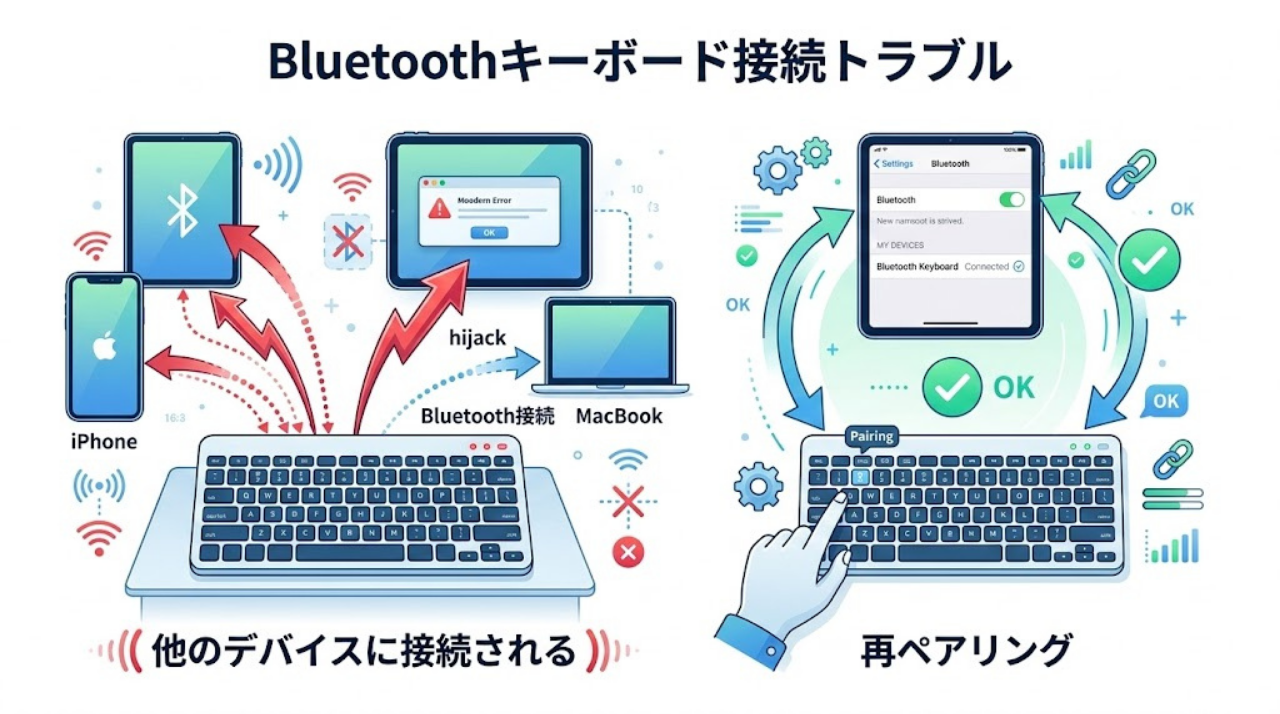 Bluetoothキーボード接続のトラブルと再ペアリング