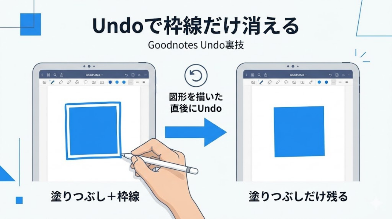 Goodnotes Undo 枠線だけ消す 方法