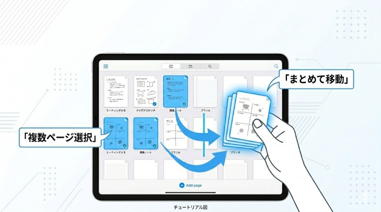 GoodNotesで複数ページをまとめて移動する方法