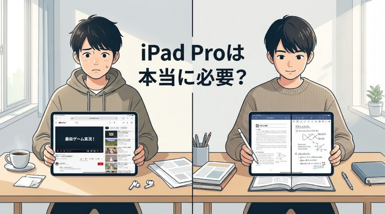 iPad ProとiPad Airを比較して勉強用途で迷う人のイメージ画像
