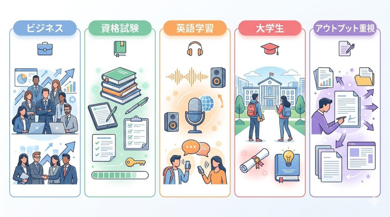 目的別に整理されたiPad学習ワークフローの一覧図