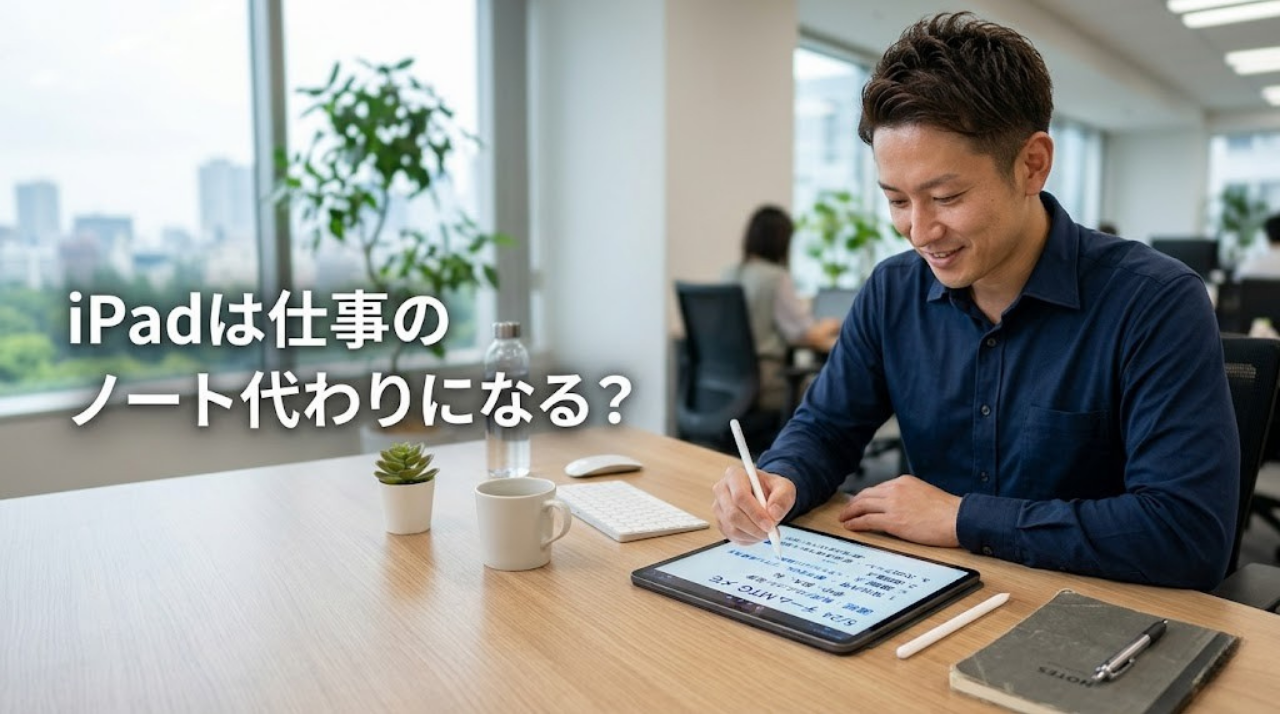 仕事でiPadをノート代わりに使うイメージ
