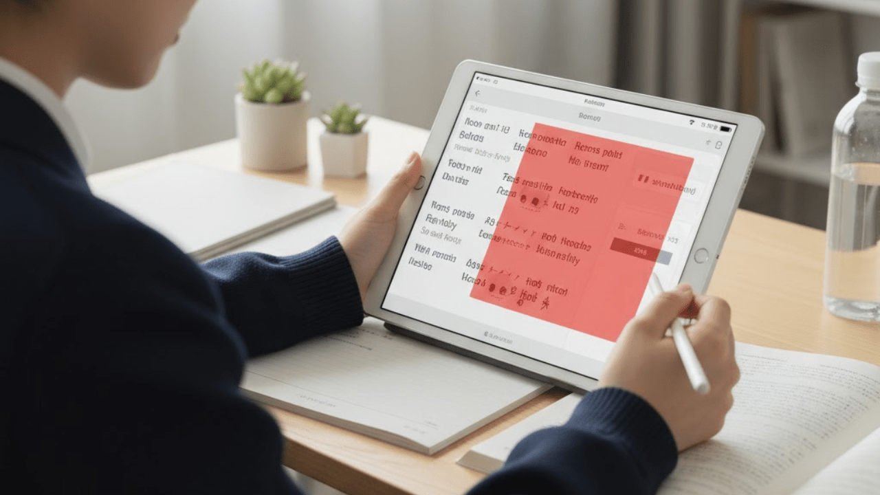 便利な赤シート機能