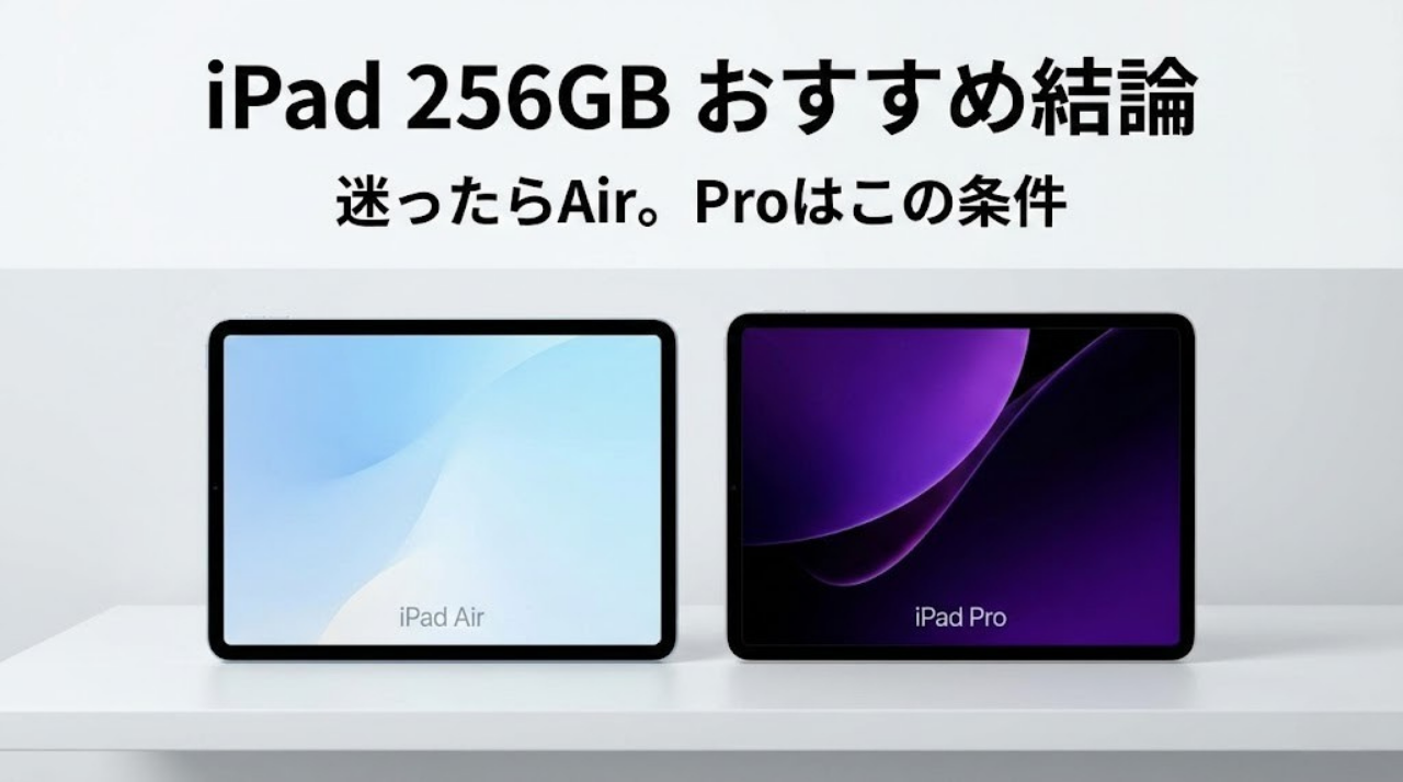 iPad 256GBおすすめ結論 AirとPro比較イメージ