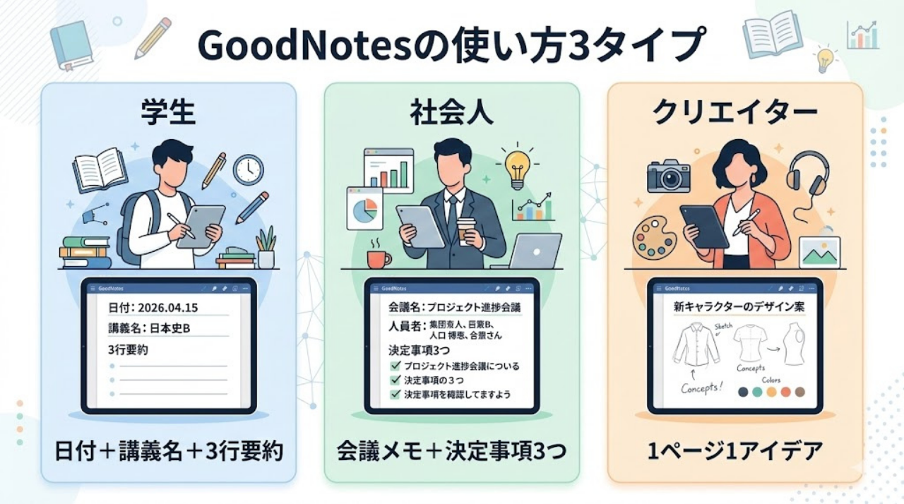 GoodNotesの使い方（学生・社会人・クリエイター）
