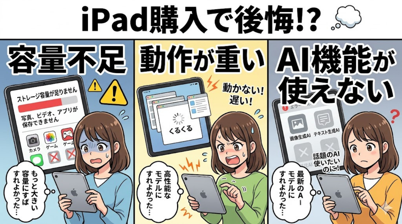 iPad購入で後悔するパターン図
